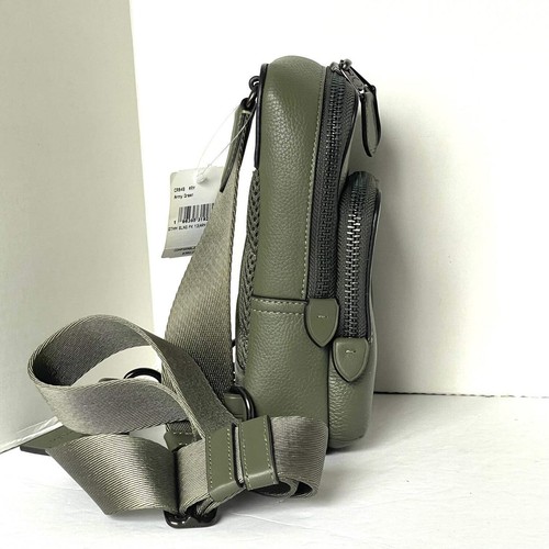 Coach Gotham Sling Pack 13 Army Green Leather Small Shoulder Bag CR849 - Picture 8 of 12