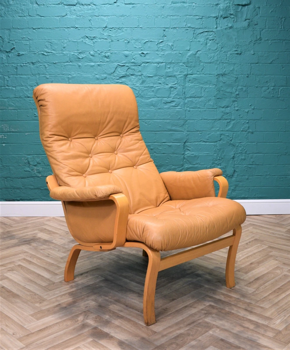 Light tan leather online armchair