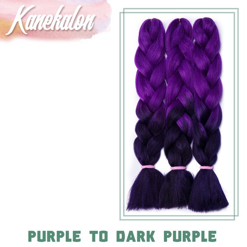 Ombre Jumbo Braiding Hair Extensions DIY Box Braids Ombre Rainbow Colours 24" US - Picture 59 of 74