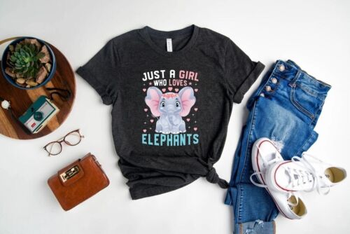 Just A Girl Who Loves Elephants Shirt, Elephant Lover Gift, Elephant Addiction