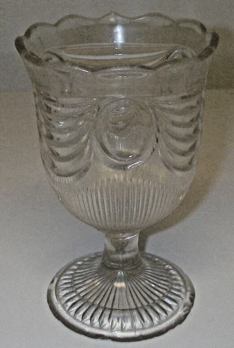 EAPG Boston & Sandwich LINCOLN DRAPE Clear Spooner Holder 5 7/8" 1865-80 Antique