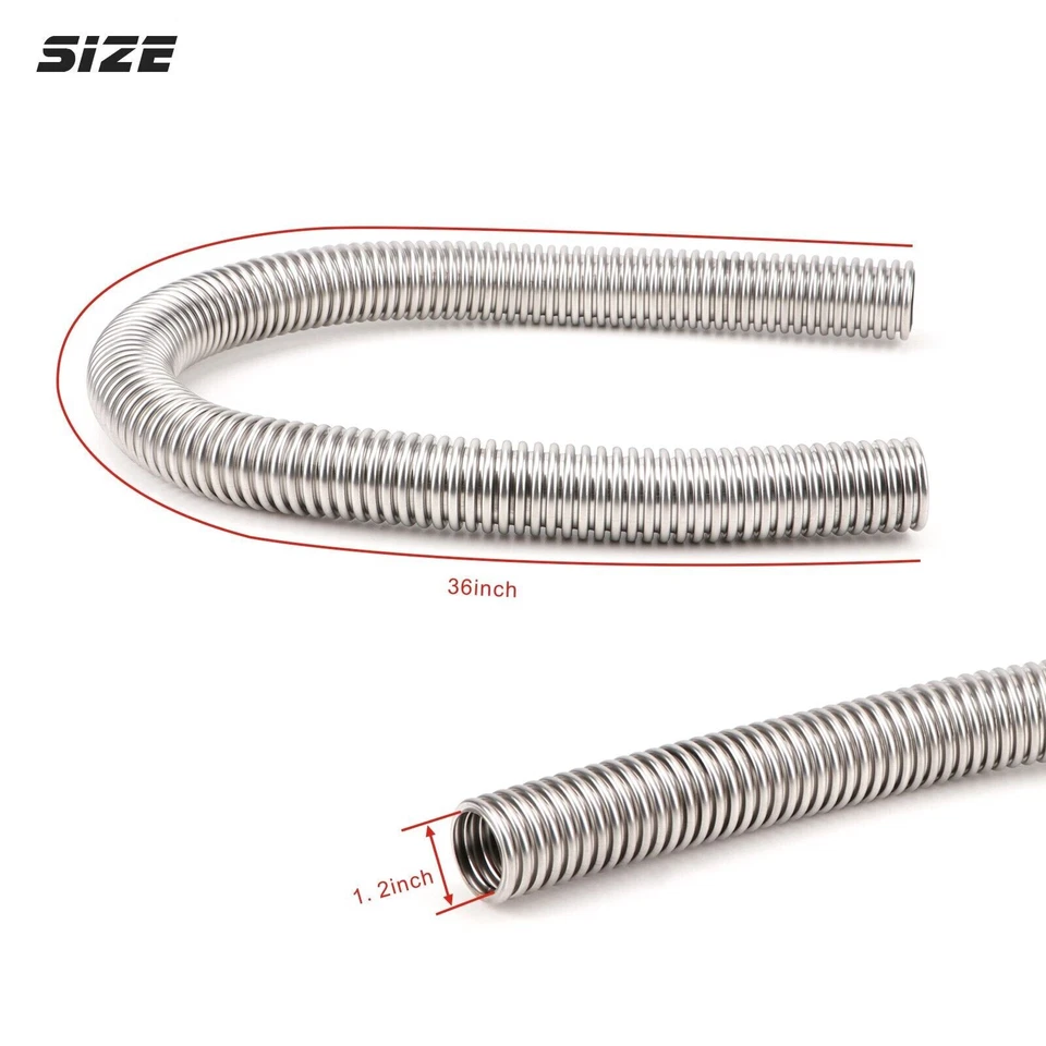 Universal 36'' Stainless Steel Radiator Flexible Coolant Water Hose Kit w/4 Caps Foto 2 de 4