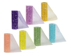 Floral Garden Decorative Mesh with Splatter 6 in x 3 yd Purple Orange  Choice