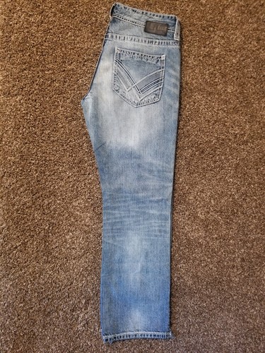 Fibbia nera - uomo taglia 34x31 - jeans blu denim lavaggio chiaro gamba dritta - Foto 2 di 14