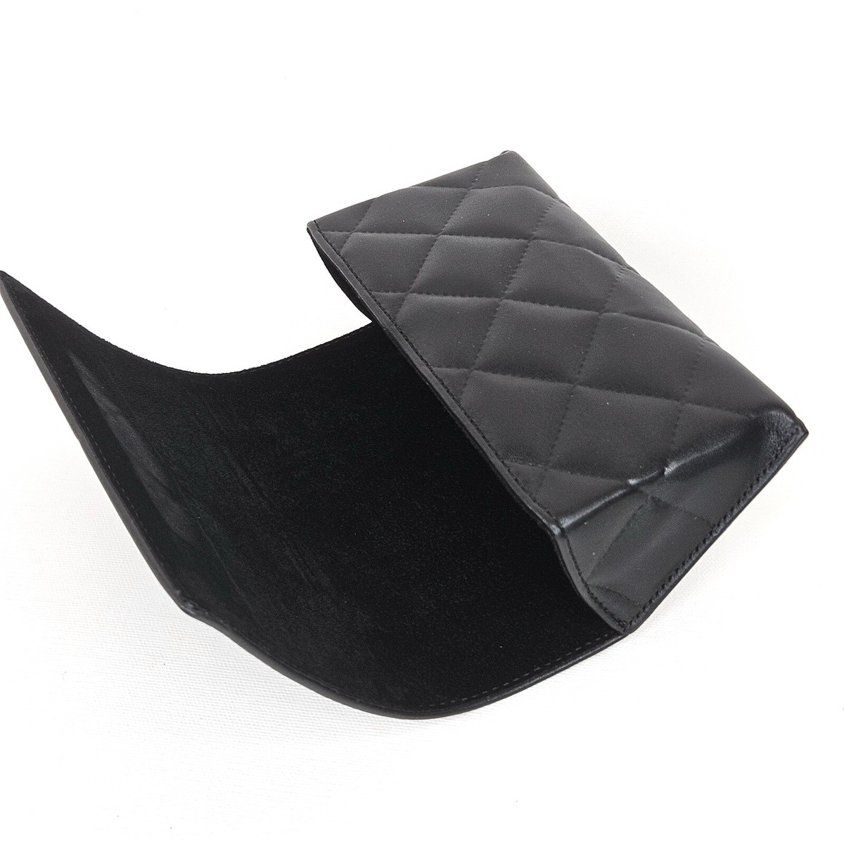 CHANEL Quilted Sunglass Case Black Large Magnetic Box & Cloth