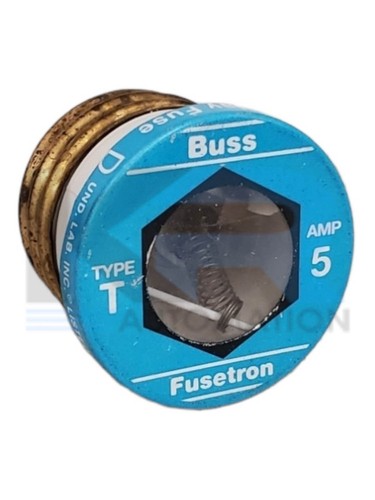 NEW Bussmann T-5 Fusetron Type-T Dual Element Time Delay Plug Fuse 5A - Imagen 1 de 8