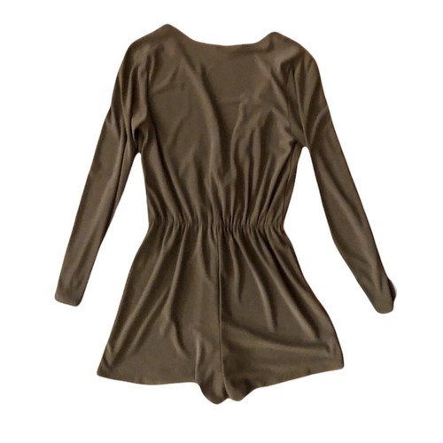 Charlotte Russe Long Sleeve Faux Wrap Romper Green S - Picture 4 of 6