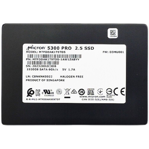 Micron 1.92TB 5300 PRO SSD SATA 2.5" Server Data SSD D3MU001 MTFDDAK1T9TDS - Bild 1 von 3