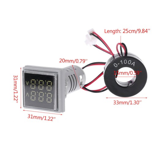 AC 50-380V/50-500V 0-100A LED Digital Voltmeter Ammeter Voltage Current Meter - Picture 35 of 109