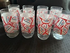 Set of Eight Vintage Anheuser-Busch Budweiser Label Glasses