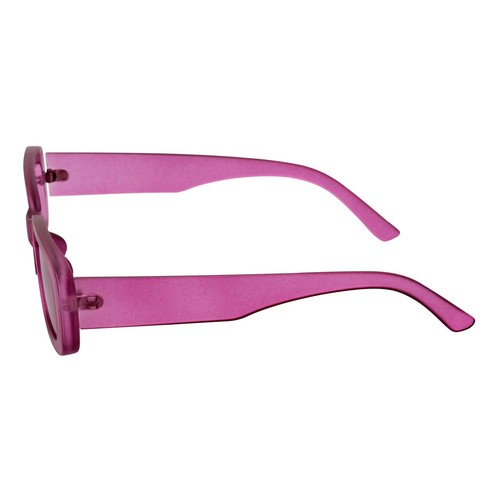 SLIM - Retro 90s Slim Small Rectangle Sunglasses Purple Frame Purple Tint - Picture 5 of 10