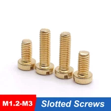 M1.2 M1.4 M1.6 M2 M2.5 M3 Brass Cheese Slotted Head Machine Screws DIN84 3-10mm