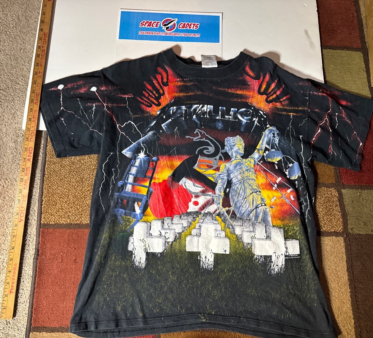 Metallica 1991 Brockum Wild Oats L Vintage All Over Print T-shirt