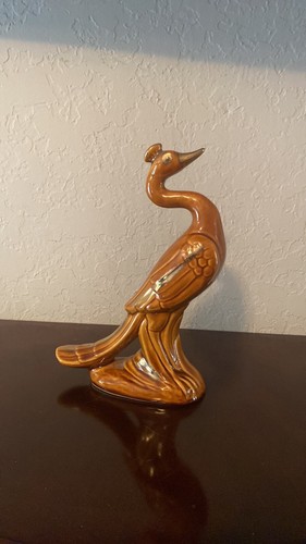Vintage 1970’s Maurice California Golden Peacock Ceramics Figurine 12” Perfect - Picture 11 of 13