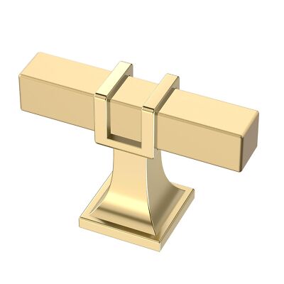 10 Pack Gold Cabinet Knobs 2 Inch Square T Bar Pulls Drawer Cupboard Hardware