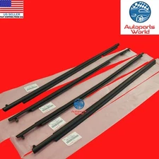 GENUINE TOYOTA 10-24 4RUNNER BLACK OUTER FRONT & REAR DOOR BELT MOLDING SET OF 4