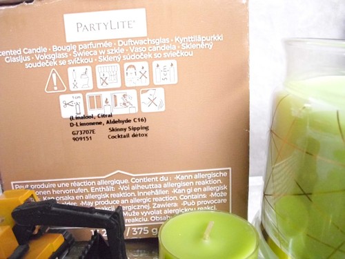 PartyLite SKINNY SIPPING🍎🍋3 Docht Duftwachsglas + 12 Teelichter G73707 OVP☀️⛱️ - Bild 4 von 5