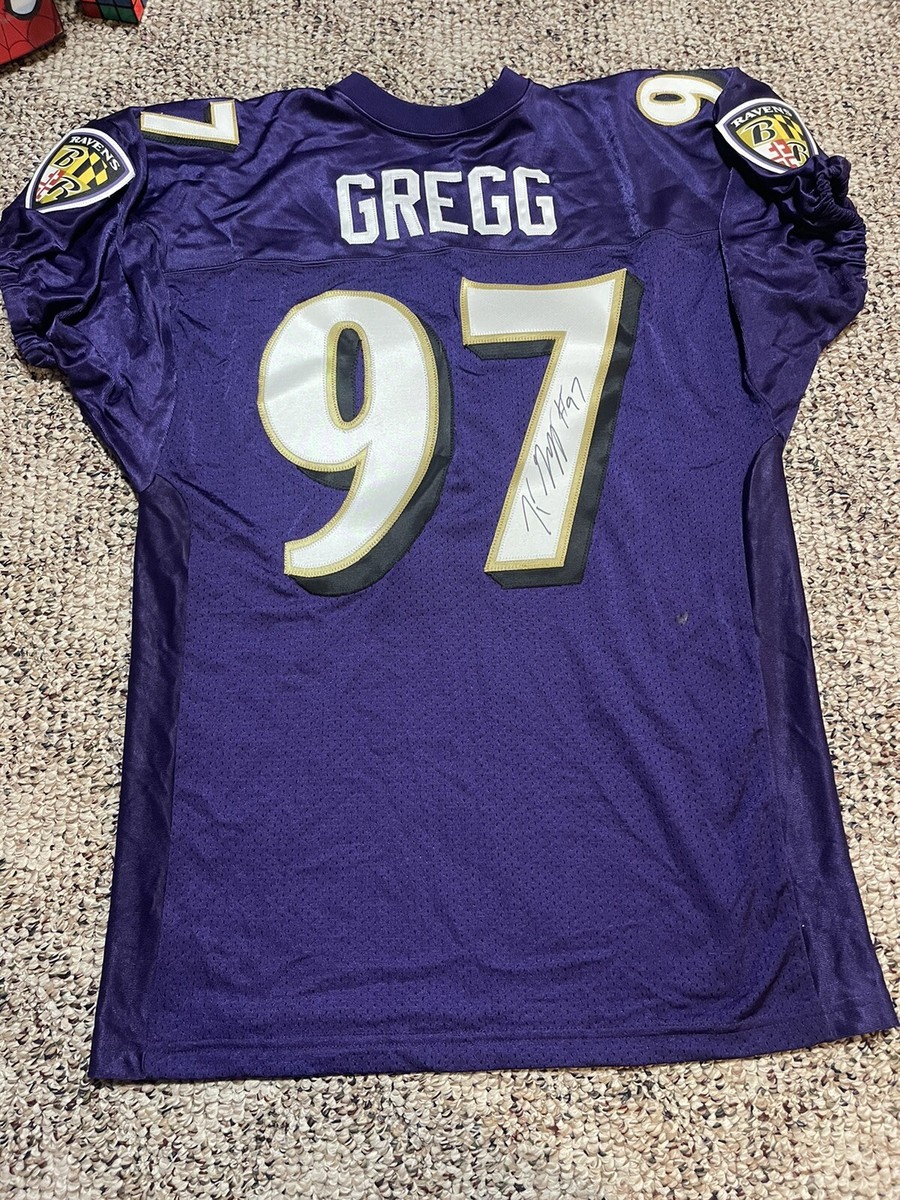 Reebok BALTIMORE RAVENS Gregg♯97 ゲームシャツ Russell Authentic Jersey Baltimore Ravens Kelly Gregg Sz. XL #97