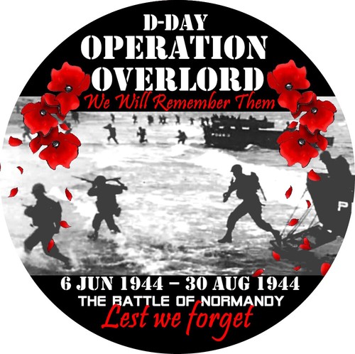 Poppy Operation Overlord Battle of Normandy D-Day Landings LEST WE FORGET Badge - Picture 3 of 4