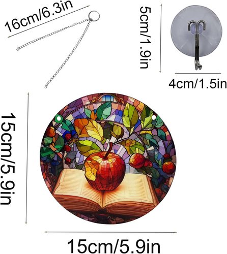 Panel de acrílico manzana colgante de ventana de 5,9"" para pared manchada de manzana - Imagen 2 de 12