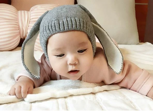 Baby Rabbit Long Ear Knitted Hat Toddler Infant Bunny Beanie Cap Baby Winter Hat - image 2 of 4
