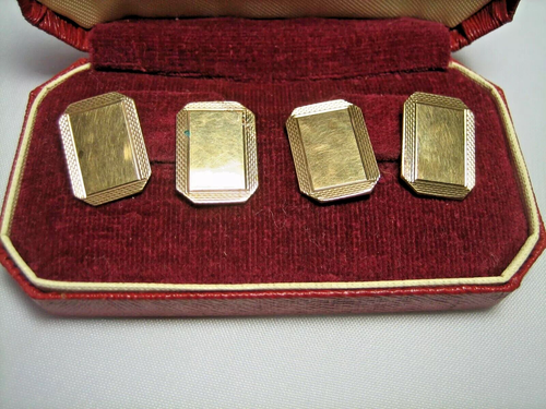 Engine Turned - Vintage 9ct Solid Gold Cufflinks - S&D - Birmingham - 1958 - Picture 6 of 24