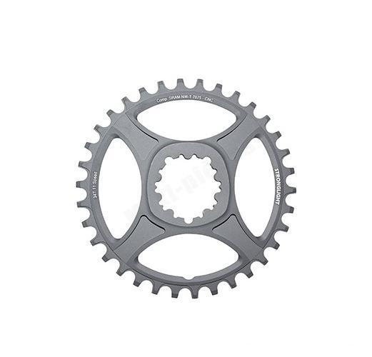 Plateau VTT mono 34 dts montage direct noir en aluminium pour transmission 11v