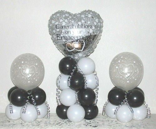 ENGAGEMENT - 3 Pack Party set - Table Balloon Decoration Display Kit -No Helium