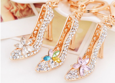 Creative High Heel Shoe Keychain Rhinestone Key Ring Chain Bag Charm Pendant 