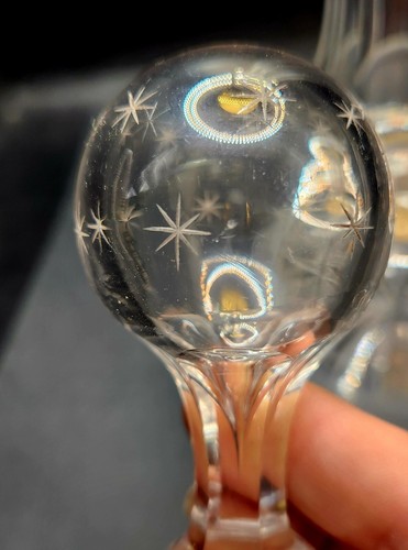 Vintage/Antique Crystal Decanter (Victorian?) Etched Stars Original Stopper - Picture 8 of 23