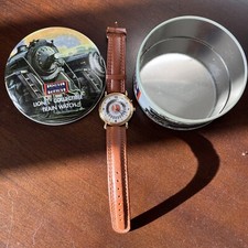 Vintage Lionel Collectible Train Watch Tan Band With Moving Train NEW in Tin