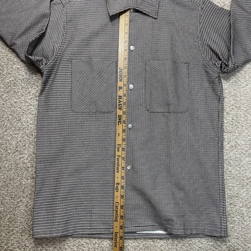 Vintage Flannel Straight Hem Houndstooth Brown Shirt Made USA Small Robert Myles - Picture 8 of 12