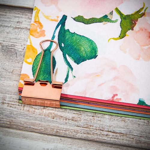 Rose Gold Binder Clips (Medium, 1 In, 50 Pack) - Picture 3 of 7