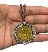 BRIGHTON La Musique Reversible Pendant NECKLACE Two tone Crystal MUSIC OF LIFE