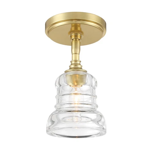 Crystorama Gregory 1 Light Semi Flush Mount, Brass/Clear - GRG-1040-AG-CEILING - Picture 1 of 1