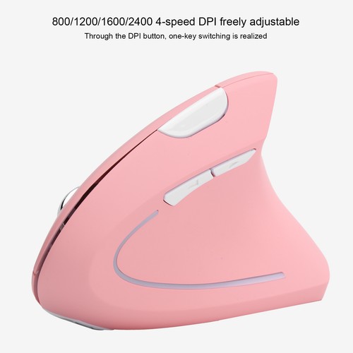 Pink Vertical Mouse USB Wireless Office Gaming Rechargeable Computer Accesso NEW - Picture 8 of 24