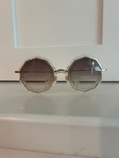 Chloe - CE160S Sunglasses - Gold / Clear / Glitter / Cream - Disco Luxury Geo
