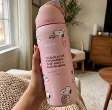 Pink Snoopy Owala 32oz Stainless Steel Water Bottle Exclusive Edition 2026