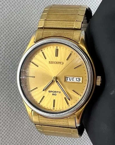 🌝🌝Luxury Vintage Presidential Men Seiko 50 Sports Bilingual Day/Date 90s🌝🌝