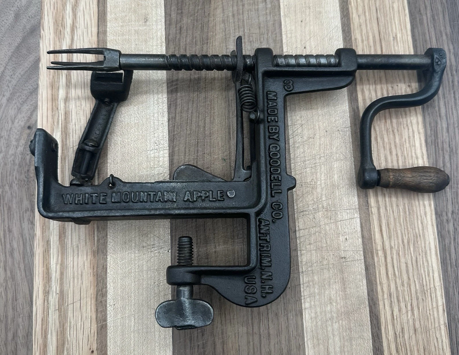 Vintage White Mountain Apple Peeler Goodell Co Antrim NH #3 Cast Iron Antique