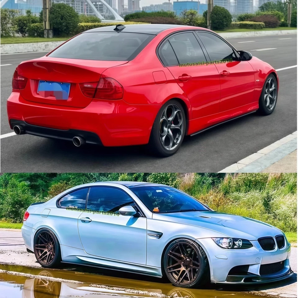 Gloss BLK MP Style Side Skirt Extension Splitter For BMW 3 Series E90 E92 E93 M3 Foto 4 de 4