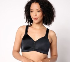 Breezies Women's Bra Sz 44B Signature Shine Unlined Wirefree Black A639541