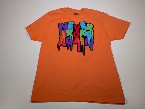 YoungBoy Never Broke Again Embroidered Colorful Men's T-shirt Large Orange
