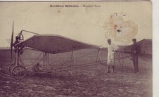 Old postcard 51 military aviation camp de chalons monoplane train profile apparatus 1912