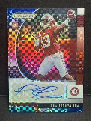 2020 Panini Prizm Draft Picks Tua Tagovailoa Rookie Auto Blue 1/99 Alabama SP