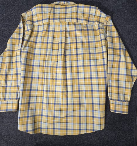 Cabela's Shirt Mens 3XL Tall Plaid Yellow Blue Green Button Down Cotton Outdoors - Picture 3 of 13