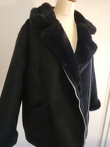 H&M Divided Hochwertige Biker Teddy Jacke/Mantel Wildleder-Optik Gr. L NEUw.! - Bild 3 von 18