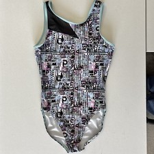 Plum Gymnastics Practicewear Leotard Geometric Pattern Pink/Blue/Purple Adult S