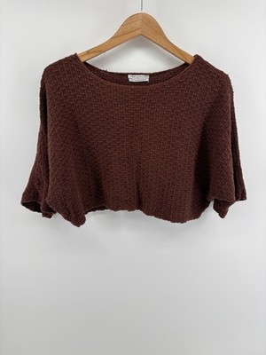 Urban Outfitters Oversized Cropped Short Sleeve Sweater Sz XS Boho Festival