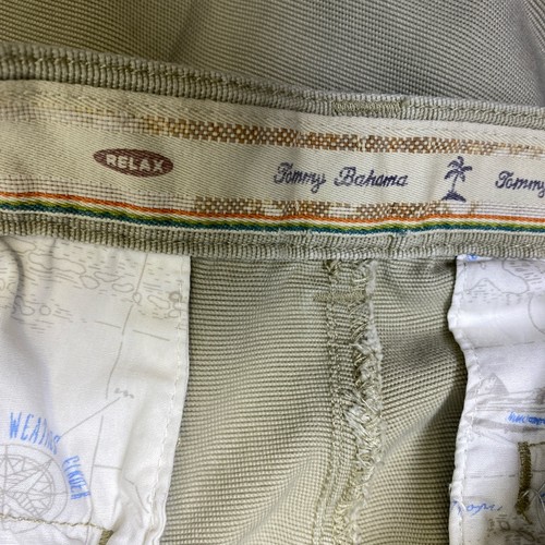 Pantalones Cortos Carga TOMMY BAHAMA Relax Caqui Bronceado Mezcla Tencel Talla 44 - Imagen 8 de 8